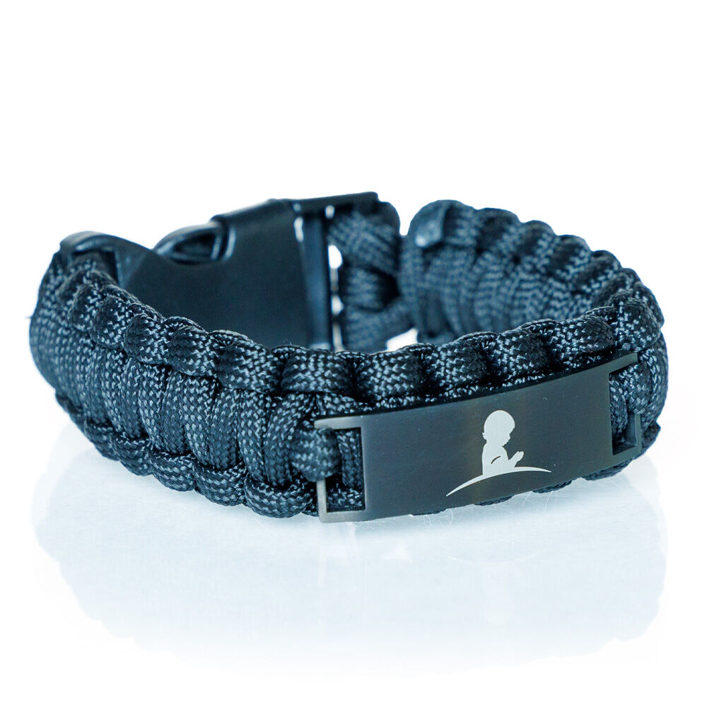 St. Jude Child Logo Paracord Survival Bracelet – Black
